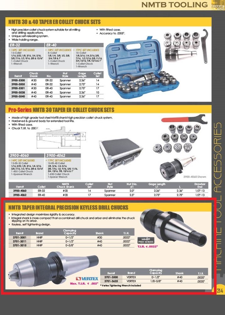 VERTEX 1/8-5/8" #40 INTEGRATED KEYLESS DRILL CHUCK WITH WRENCH (3701-3625) - Image 15