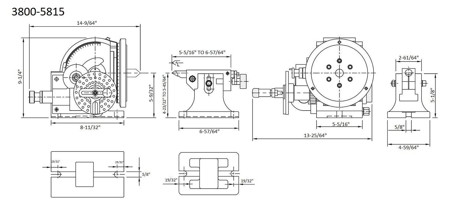 VERTEX 10-1/2" UNIVERSAL DIVIDING HEAD SET (3800-5815) - Image 7