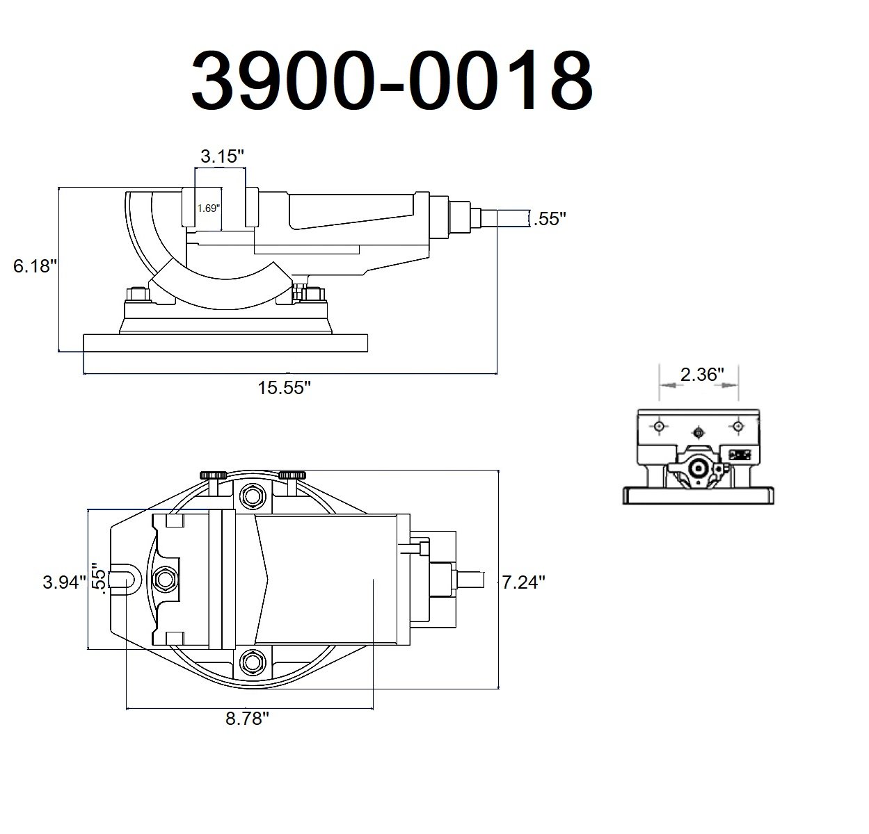 4 INCH ANGLE VISE (2-WAY SWIVEL MOVEMENT) (3900-0018) - Image 2