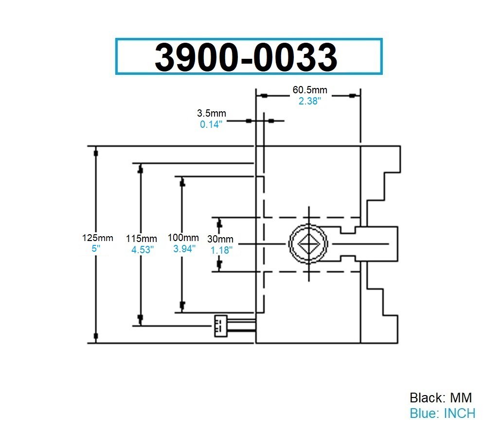 5" 3-JAW PLAIN BACK LATHE CHUCK (3900-0033) - Image 4