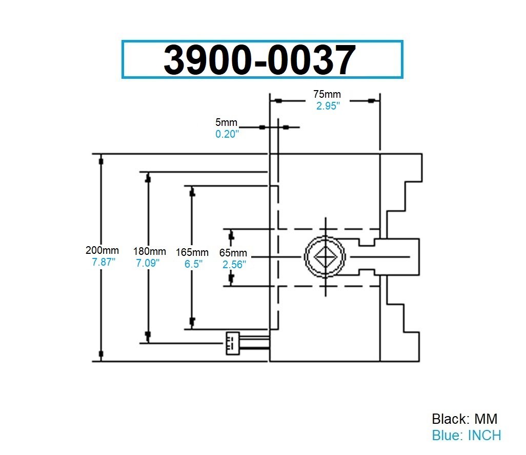 8" 3-JAW PLAIN BACK LATHE CHUCK (3900-0037) - Image 4