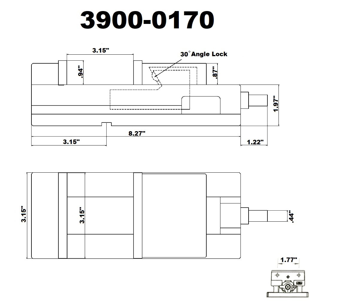 3" SUPER-LOCK VISE FOR NC/CNC MACHINES (3900-0170) - Image 2