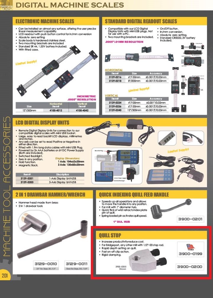 USA MADE QUILL STOP FOR BRIDGEPORT MILL (3900-0199) - Image 2