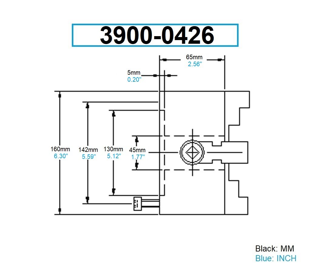 6" 4-JAW PLAIN BACK SELF-CENTERING LATHE CHUCK (3900-0426) - Image 4