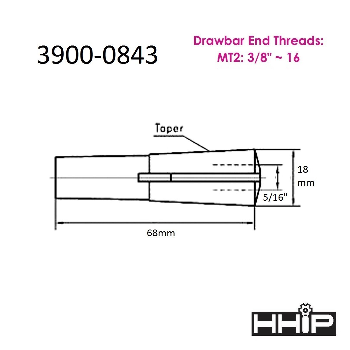 MT2 5/16" ROUND COLLET (3900-0843) - Image 2
