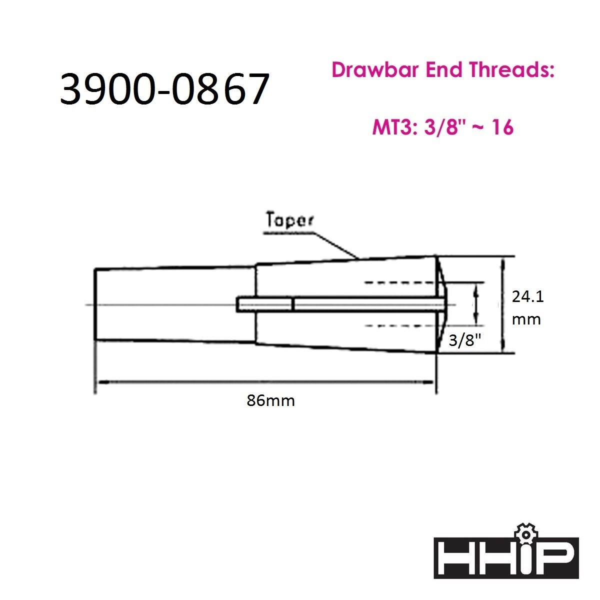 MT3 3/8" ROUND COLLET (3900-0867) - Image 2
