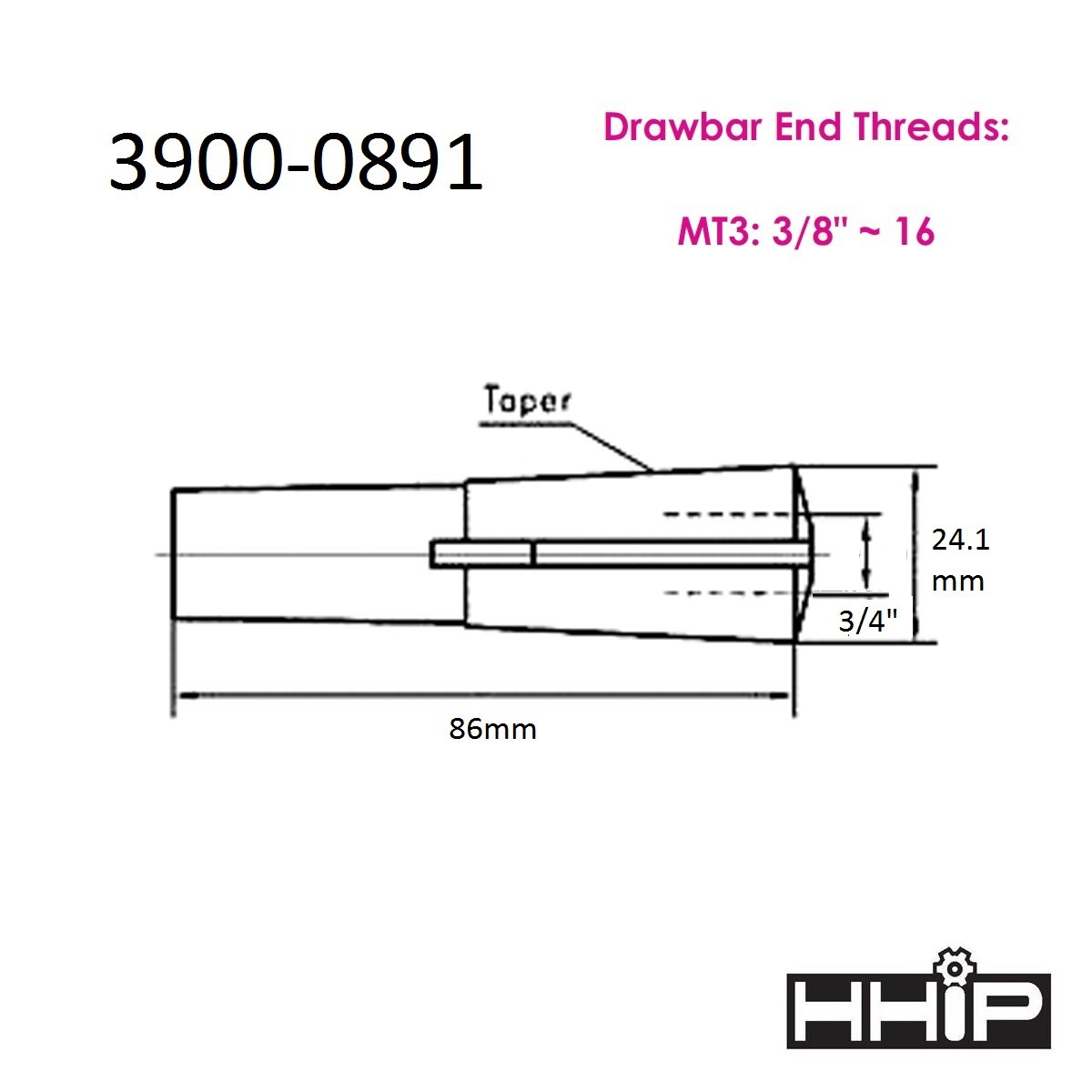 MT3 3/4" ROUND COLLET (3900-0891) - Image 2