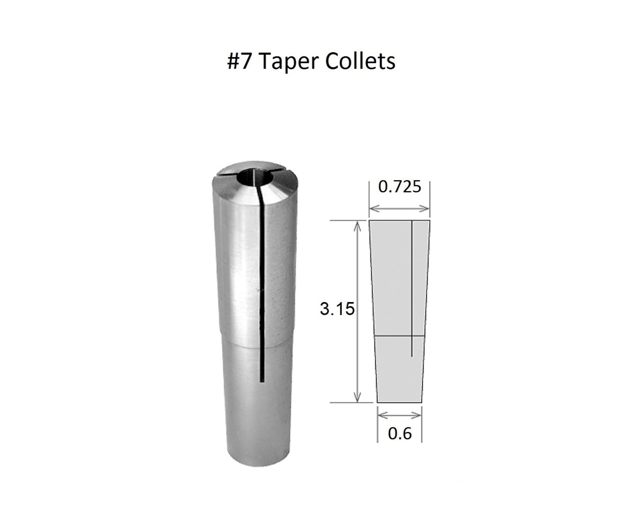 3/8" BROWN & SHARPE #7 TAPER ROUND COLLET (3900-0975)