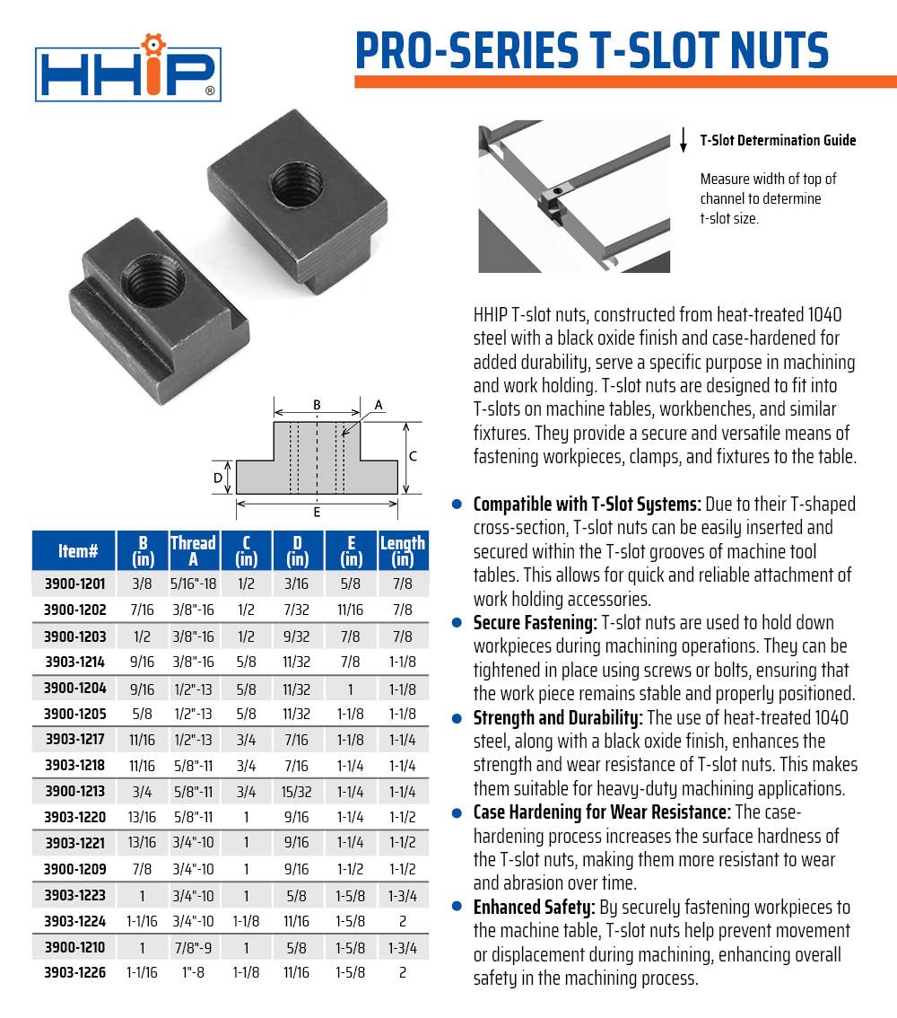3/8" 5/16-18 T-SLOT NUT (3900-1201) - Image 2