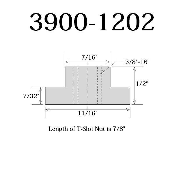 7/16" 3/8-16 T-SLOT NUT (3900-1202) - Image 3