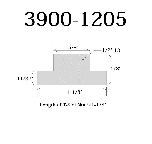 5/8" 1/2-13 T-SLOT NUT (3900-1205) - Image 3