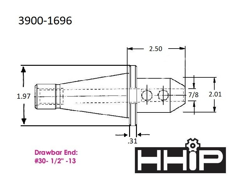 #30 NMTB X 7/8" MILL HOLDER (3900-1696) - Image 2