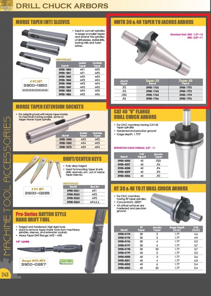 NMTB #30 TAPER TO JACOBS JT33 ARBOR (3900-1764) - Image 5