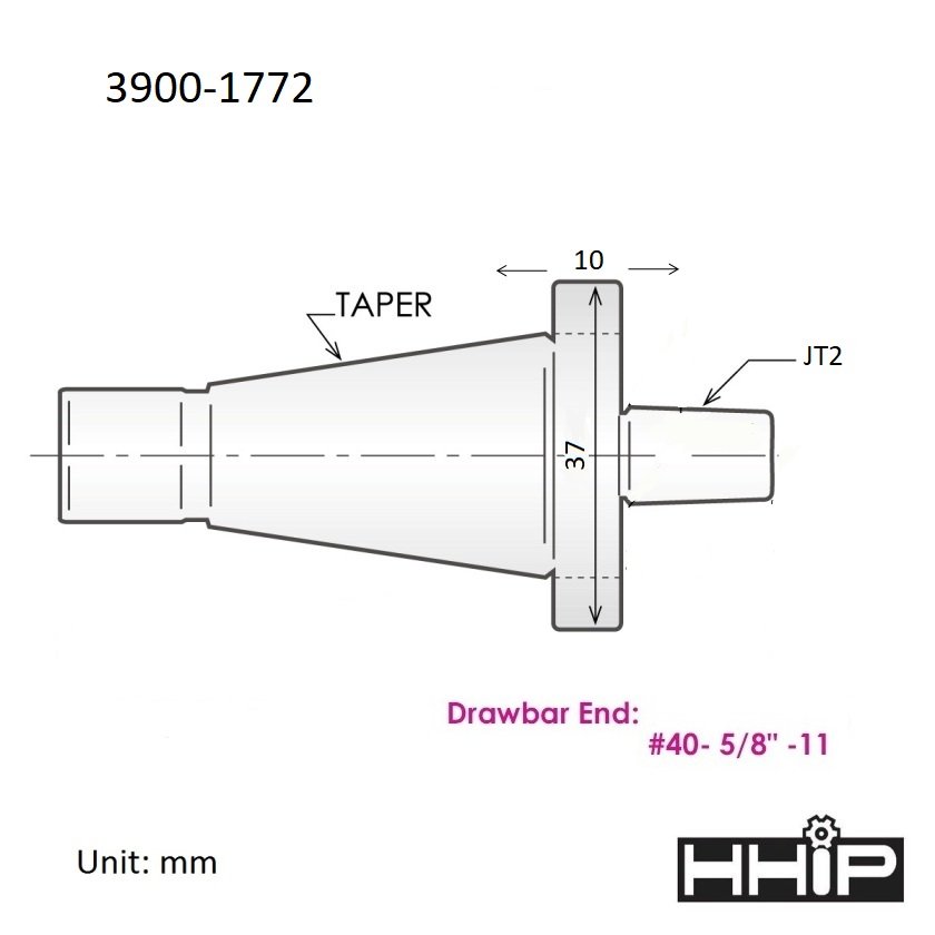 NMTB #40 TAPER TO JACOBS JT2 ARBOR (3900-1772) - Image 4