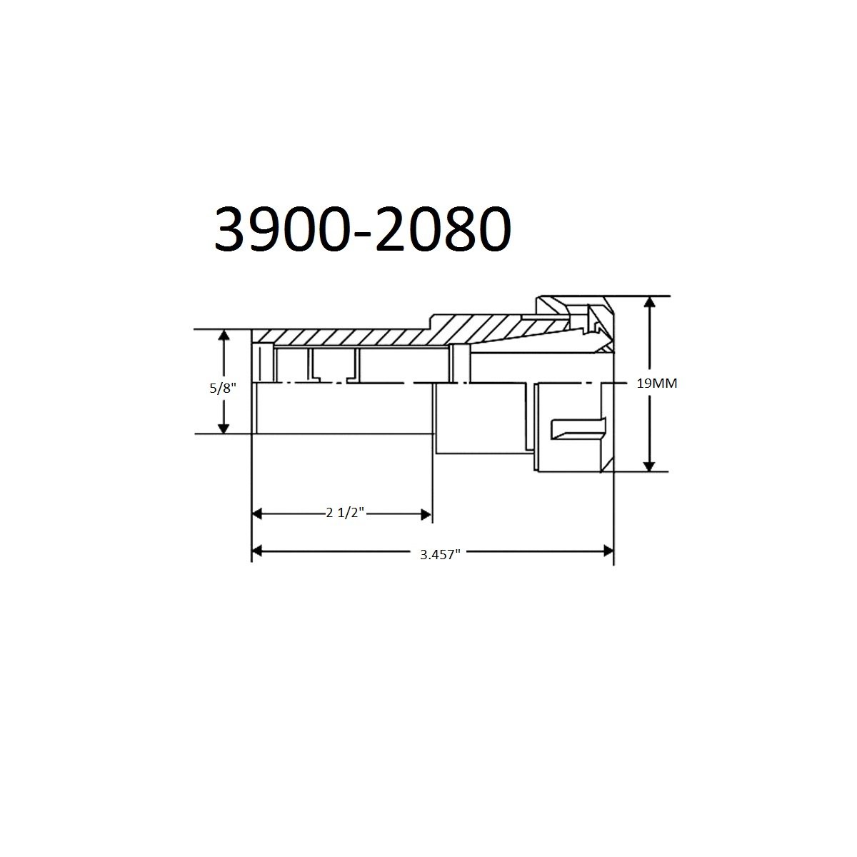 PRO-SERIES 5/8 X 2-1/2" ER-11 STRAIGHT SHANK COLLET CHUCK (3900-2080) - Image 2