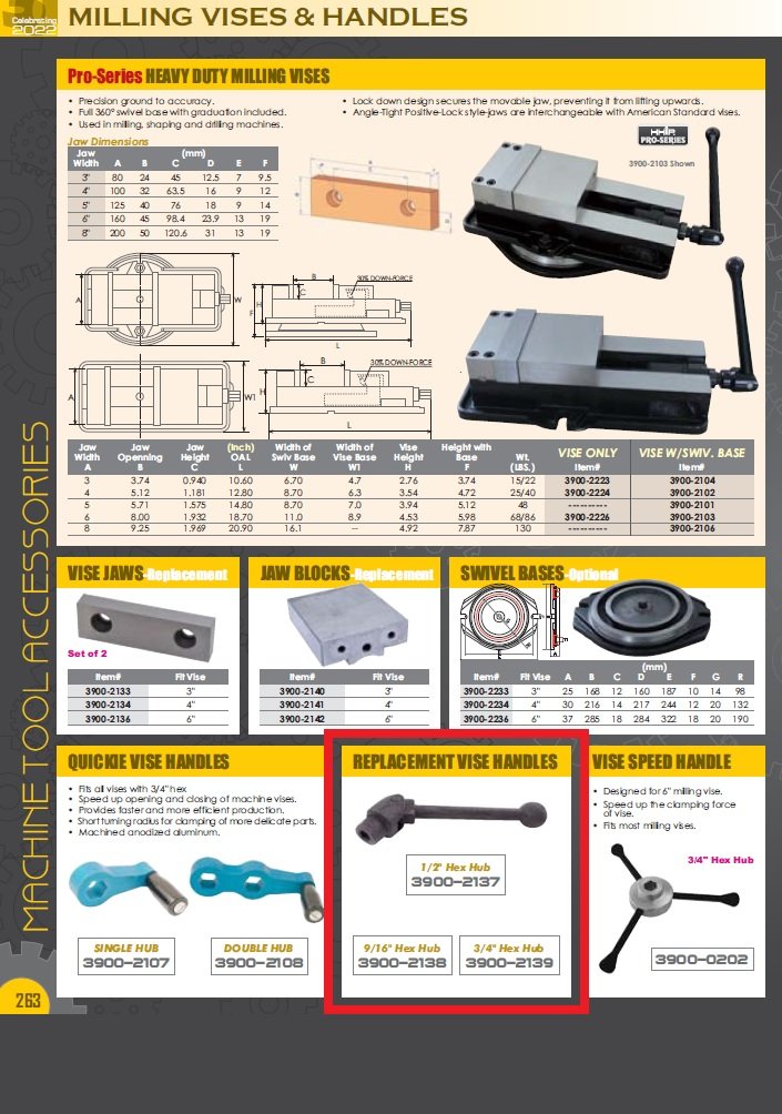SPARE HANDLE FOR 3" MILLING VISE (3900-2137) - Image 4