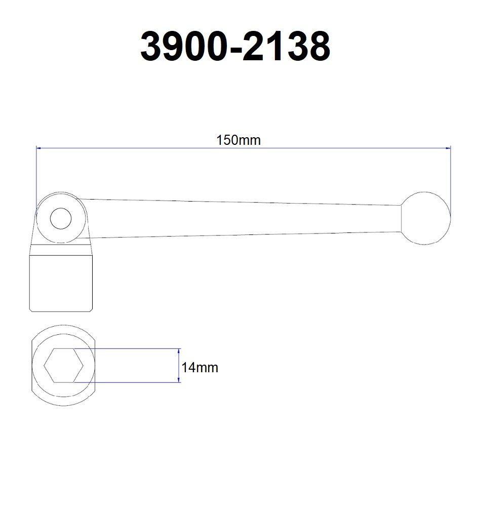 SPARE HANDLE FOR 4" MILLING VISE (3900-2138) - Image 2