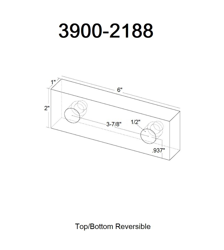 6(L) X 2(H) X 1(W) REVERSIBLE ALUMINUM VISE JAWS (3900-2188) - Image 2