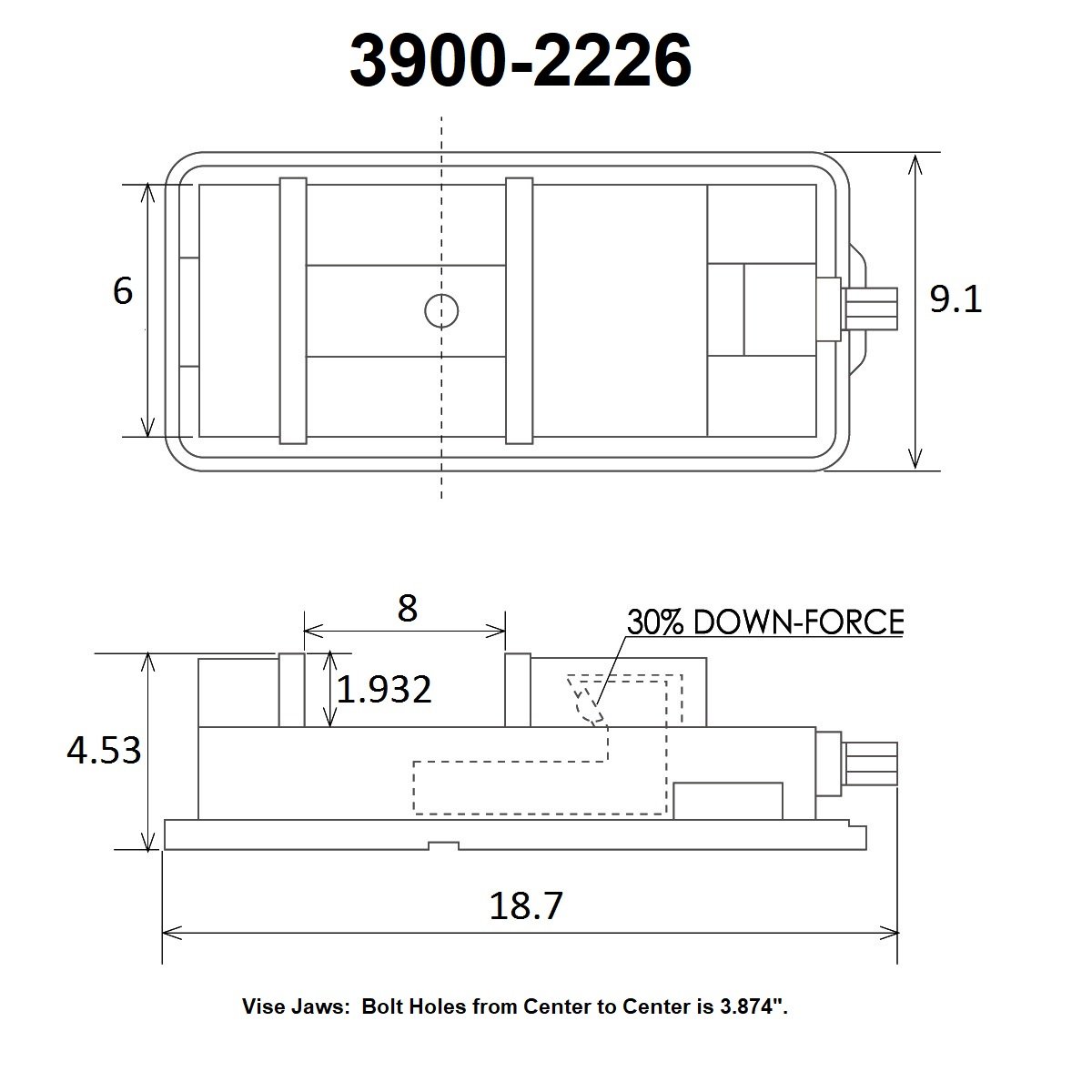 PRO-SERIES ANGLE-TIGHT POSITIVE-LOCK 6" MILLING VISE (3900-2226) - Image 2