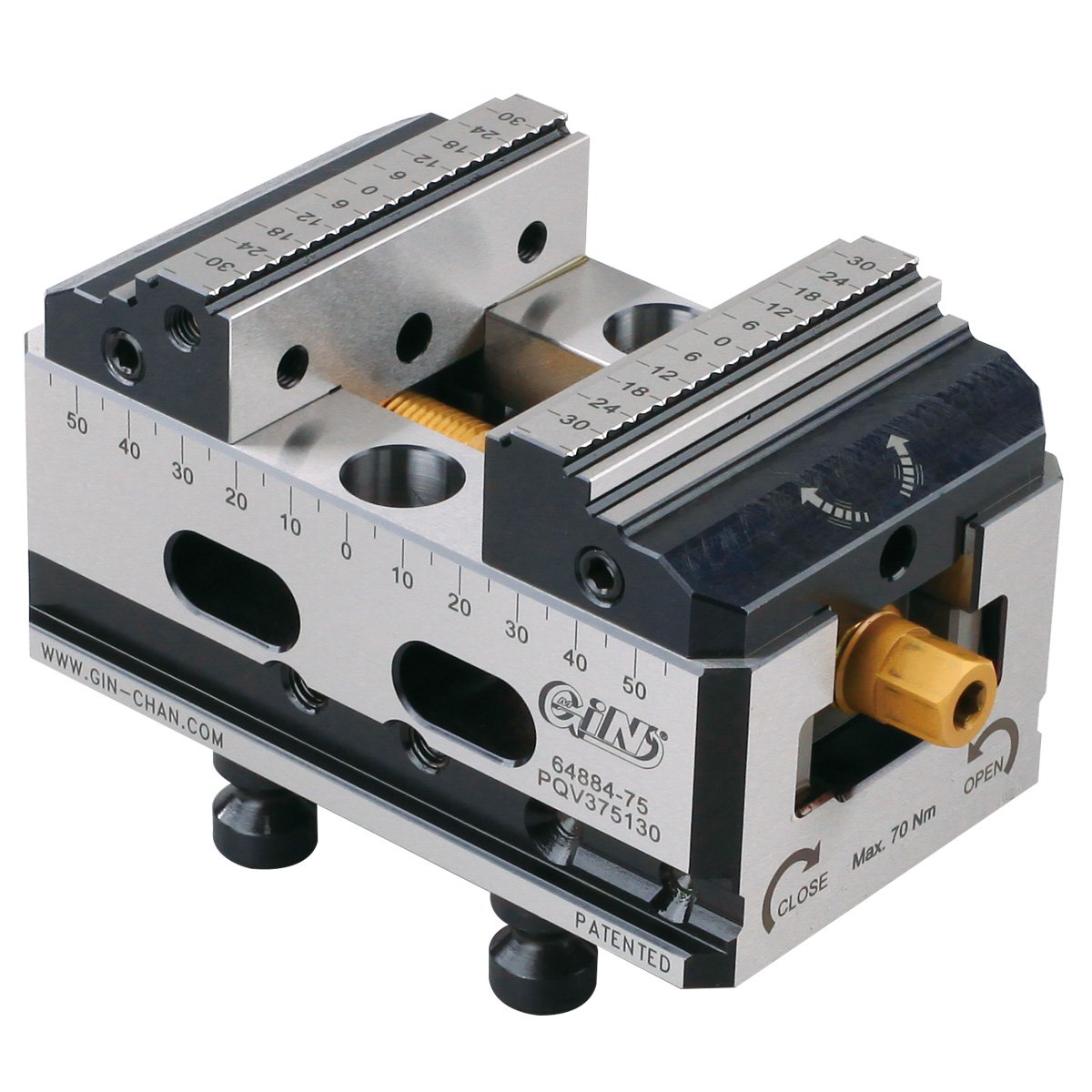 HHIP 5-AXIS SELF-CENTER CNC VISE REVERSE 75MM JAWS 52MM PIN SPACE (3900-2237)