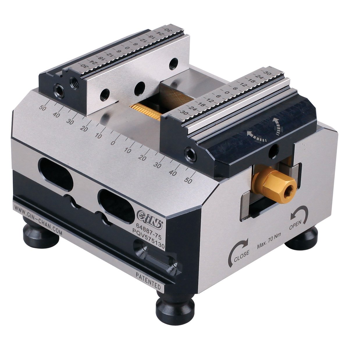 HHIP 5-AXIS SELF-CENTER CNC VISE REVERSE 75MM JAWS 96MM PIN SPACE (3900-2239)