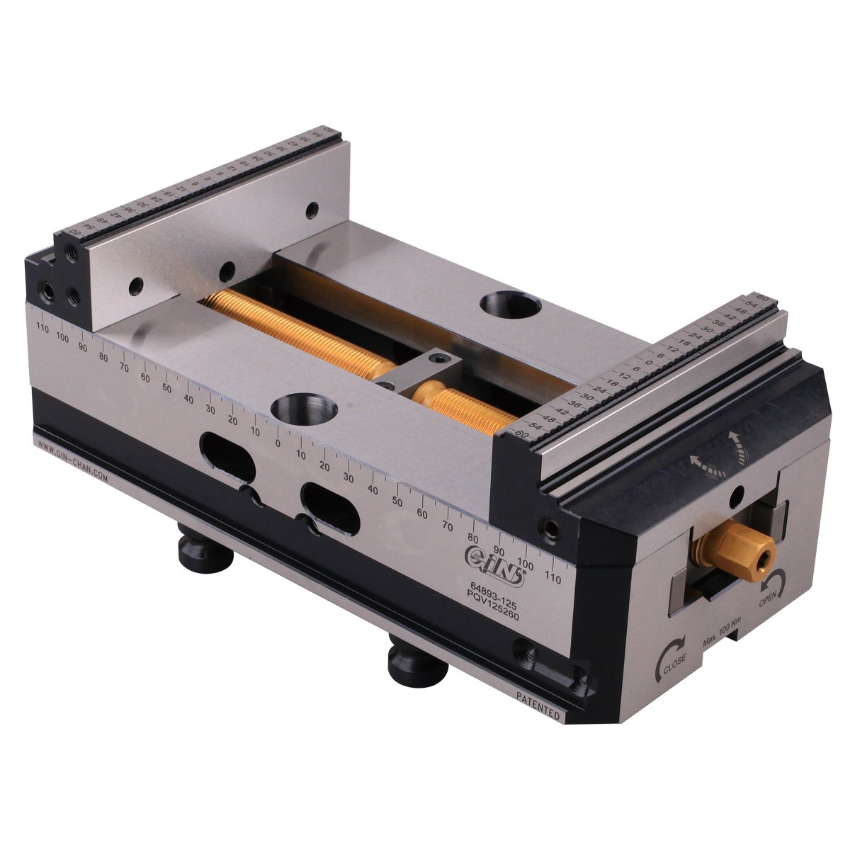 HHIP 5-AXIS SELF-CENTER CNC VISE REVERSE 125MM JAWS 96MM PIN SPACE (3900-2242)