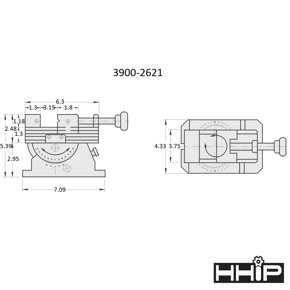 PRO-SERIES 2-3/4" PRECISION UNIVERSAL MOVEMENT VISE MADE IN TAIWAN (3900-2621) - Image 2