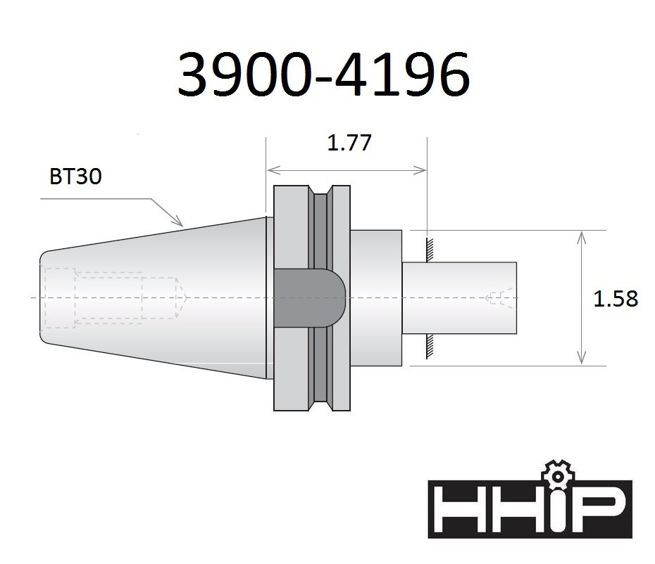 BT30 V-FLAGE TO JACOBS JT4 DRILL CHUCK ARBOR (3900-4196) - Image 2