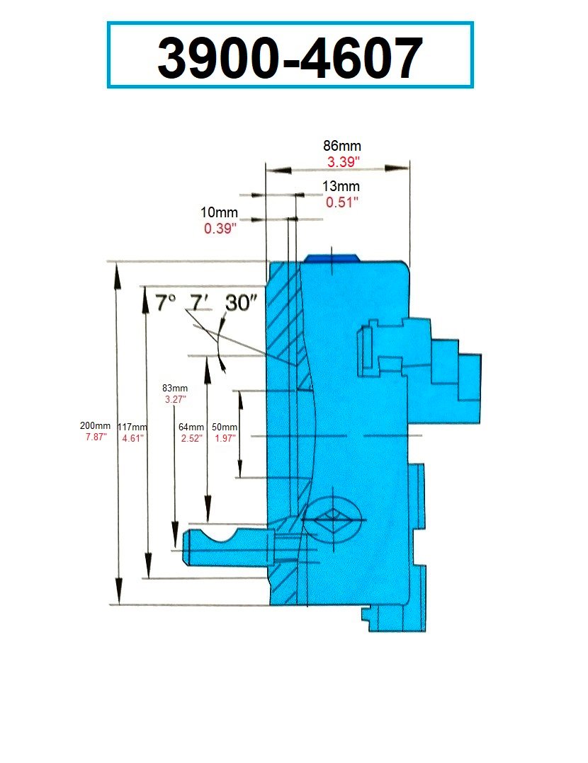 8" D1-4 3-JAW CAMLOCK LATHE CHUCK (3900-4607) - Image 3