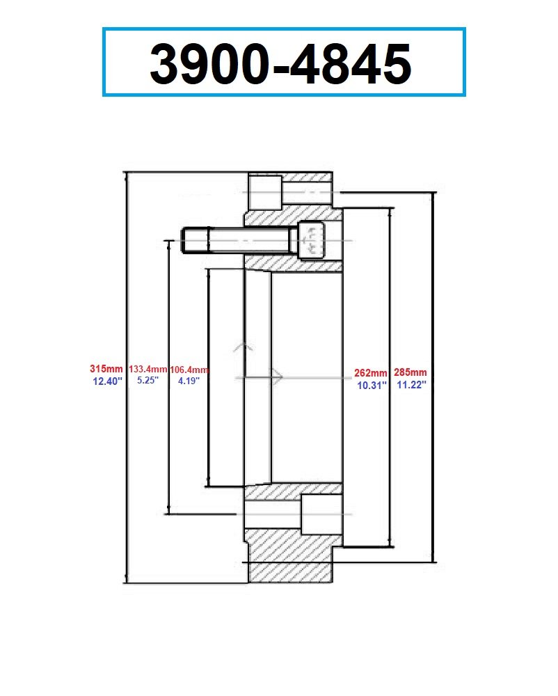 12" A2-6 MOUNT BACK PLATE FOR 3 JAW CHUCKS (3900-4845) - Image 3