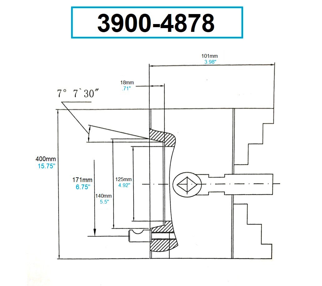 16" 4-JAW D1-8 DIRECT MOUNT CAMLOCK LATHE CHUCK (3900-4878) - Image 3