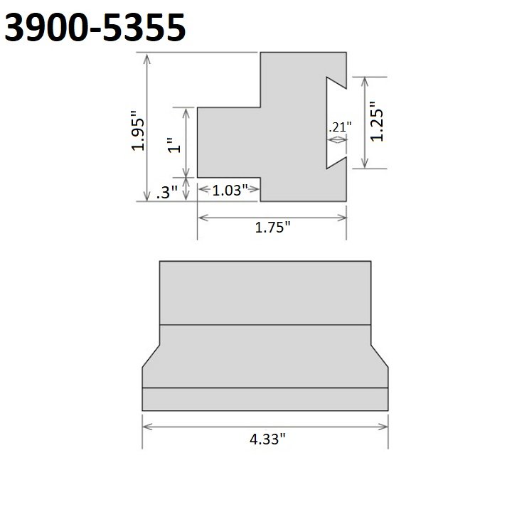 1.00 X 1.25 SGTBN CUT-OFF TOOL BLOCK (3900-5355) - Image 2