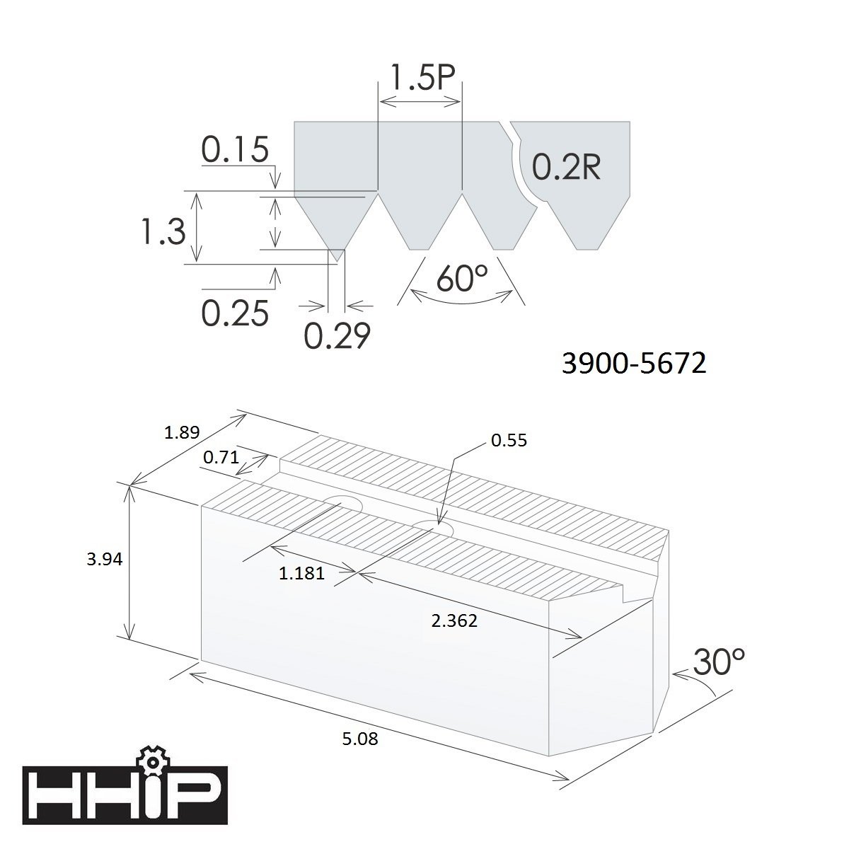 TAIKI 3 PIECE 12" 1.5MM X 60 DEGREE TALL 100MM STEEL SOFT JAW SET (3900-5672) - Image 2