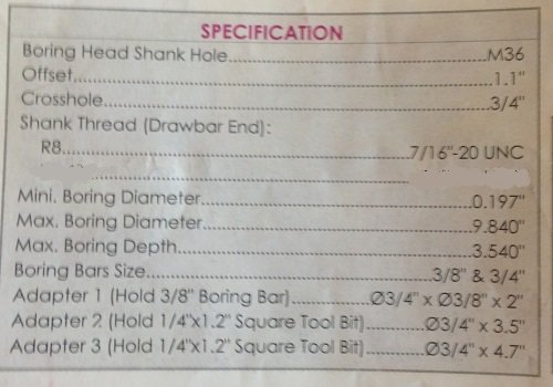 R8 3.3" HEAD OFFSET BORING TOOL SET - MADE IN TAIWAN (3800-5945) - Image 2