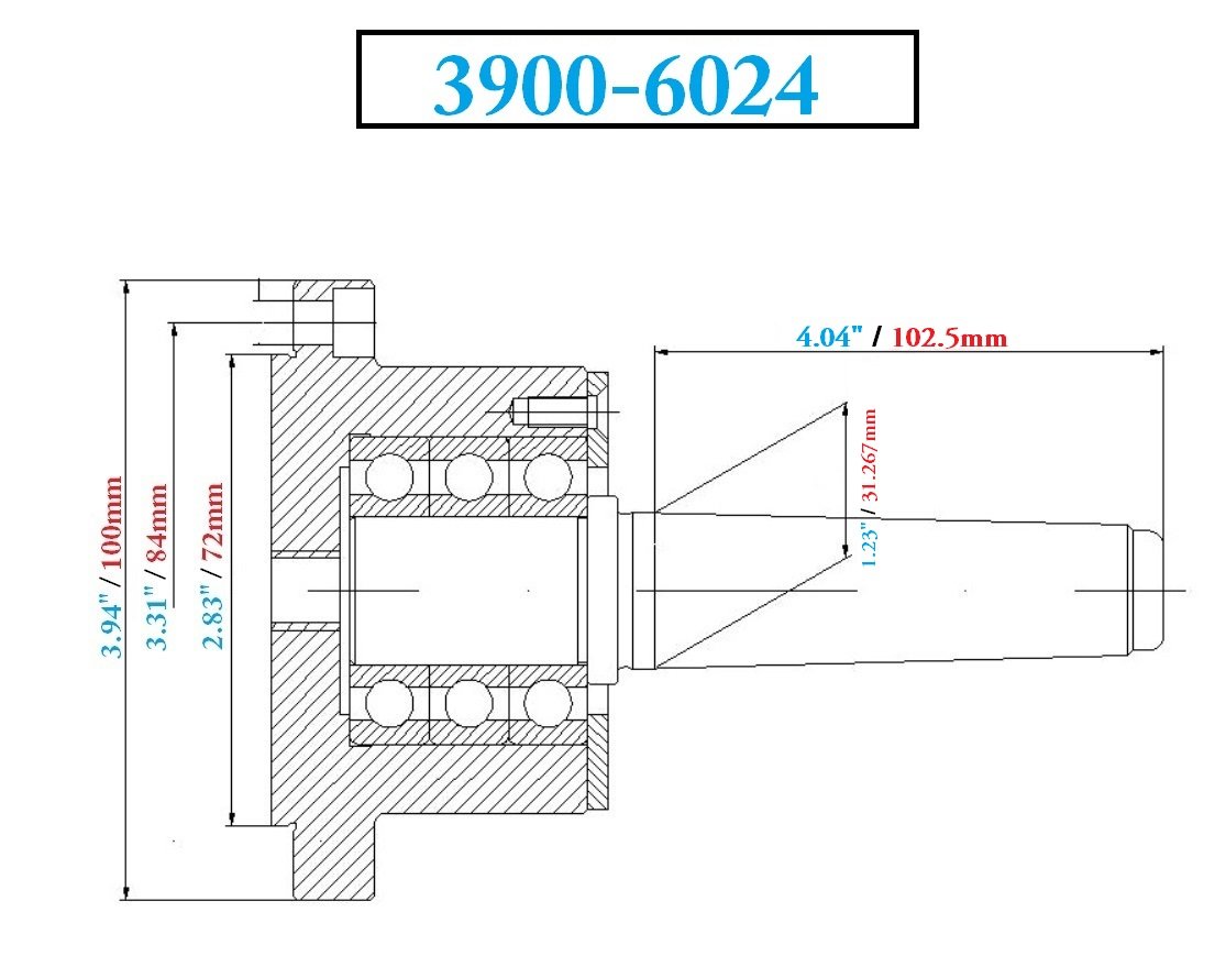 MT4 X 100MM REVOLVING TAILSTOCK FOR 4" PLAIN BACK CHUCKS (3900-6024) - Image 2