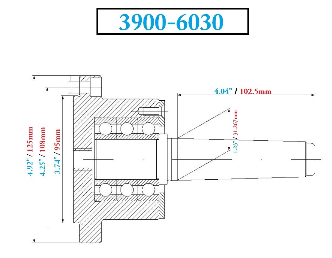 MT4 X 125MM REVOLVING TAILSTOCK FOR 5" PLAIN BACK CHUCKS (3900-6030) - Image 2
