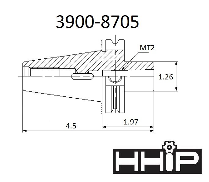 BT40 V-FLANGE TO MT2 DRILL CHUCK ARBOR (3900-8705) - Image 2