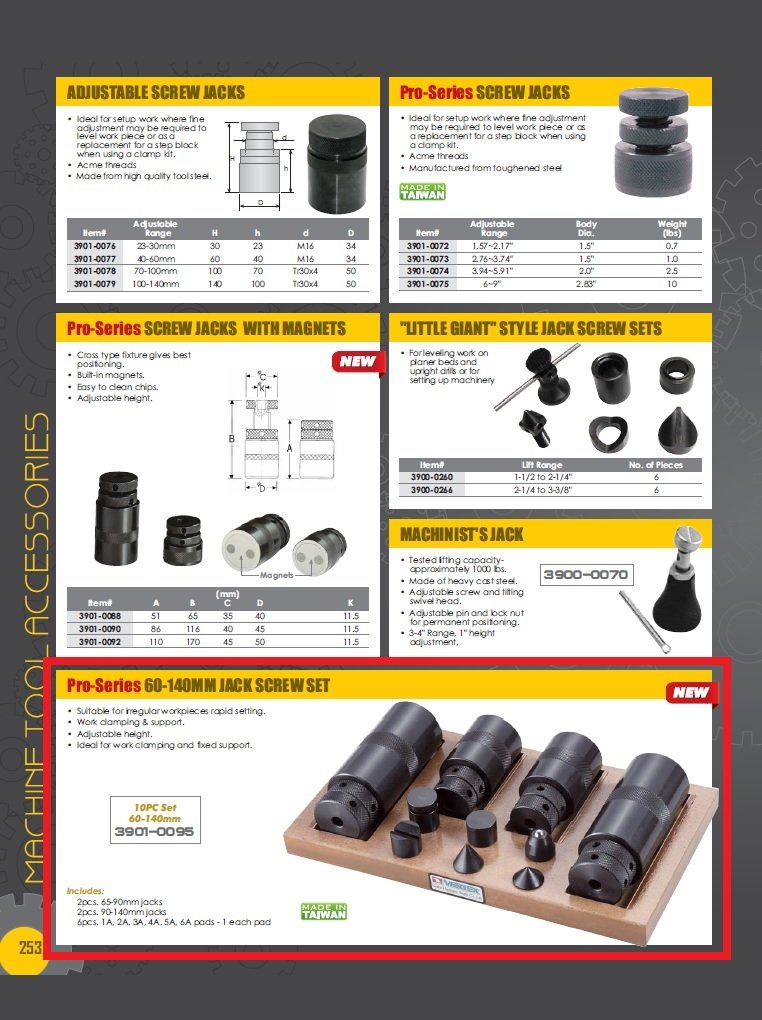 VERTEX 10 PIECE 65-140MM ADJUSTABLE SCREW JACK & PAD SET (3901-0095) - Image 7