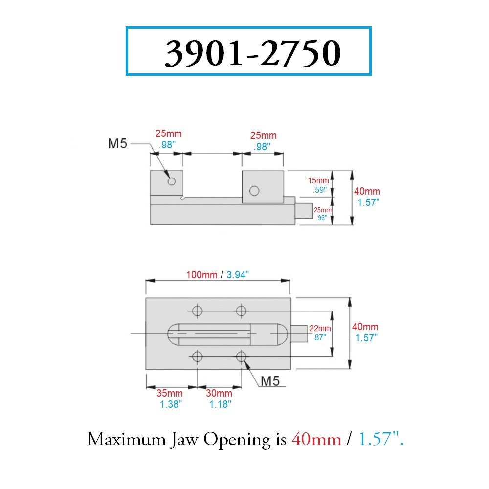 PRO-SERIES 40MM EDM STAINLESS STEEL VISE WITH HANDLE (3901-2750) - Image 2