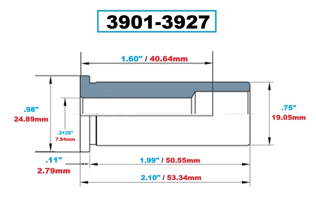 HHIP 3/4 O.D. X 5/16 I.D. HYDRAULIC CHUCK REDUCTION SLEEVE (3901-3927) - Image 4