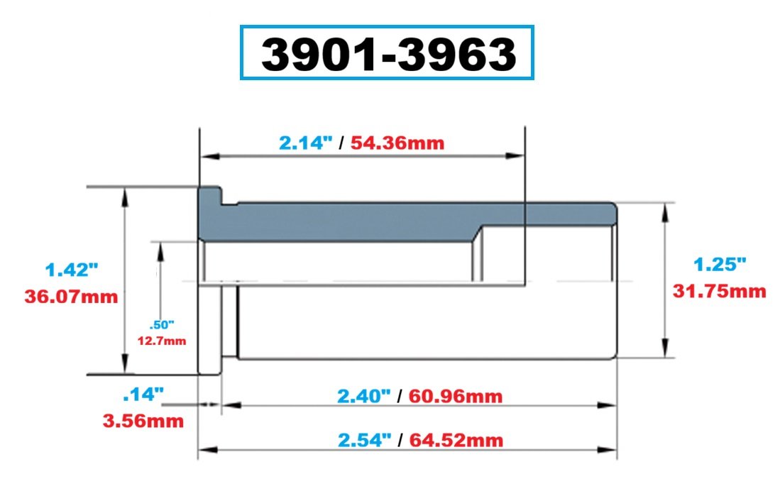 HHIP 1-1/4 O.D. X 1/2 I.D. HYDRAULIC CHUCK REDUCTION SLEEVE (3901-3963) - Image 4