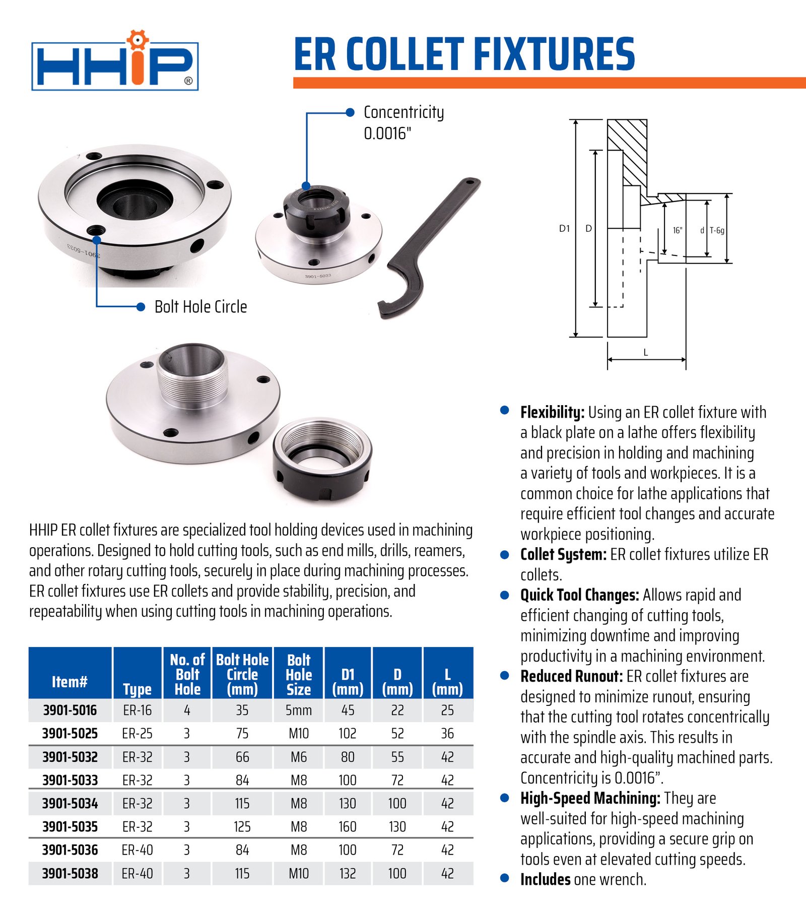 COLLET CHUCK FOR ER-16 (45MM DIAMETER.) (3901-5016) - Image 8