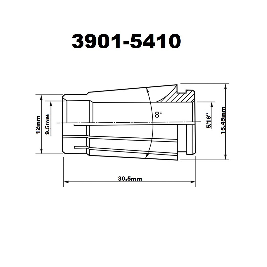PRO-SERIES 5/16" SK10 LYNDEX STYLE COLLET (3901-5410) - Image 3