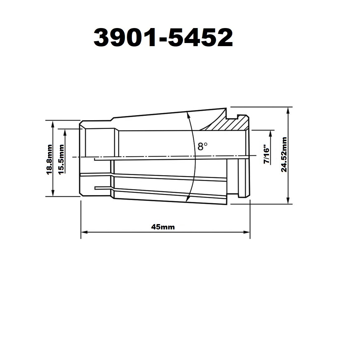 PRO-SERIES 7/16" SK16 LYNDEX STYLE COLLET (3901-5452) - Image 3