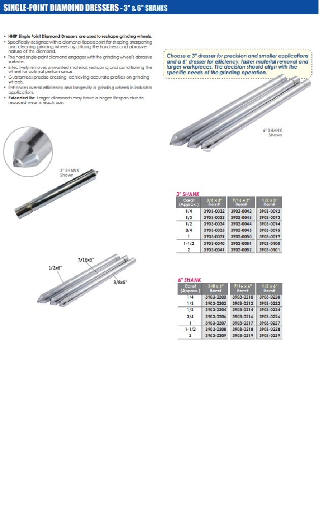 1/4 CARAT X 7/16 X 3" SINGLE POINT DIAMOND DRESSER (3903-0042) - Image 2