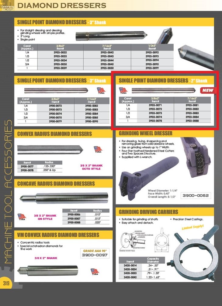 3/4 CARAT X 3/8 X 2"SINGLE POINT DIAMOND DRESSER (3903-0074) - Image 2