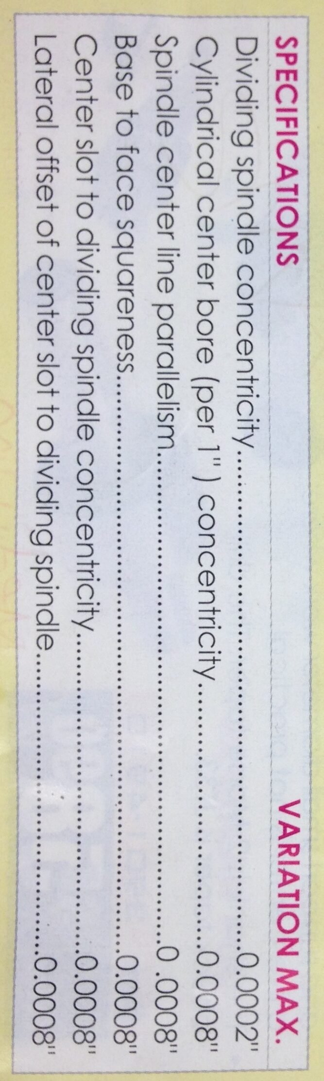 5C HORIZONTAL & VERTICAL COLLET INDEXER (3903-1607) - Image 2