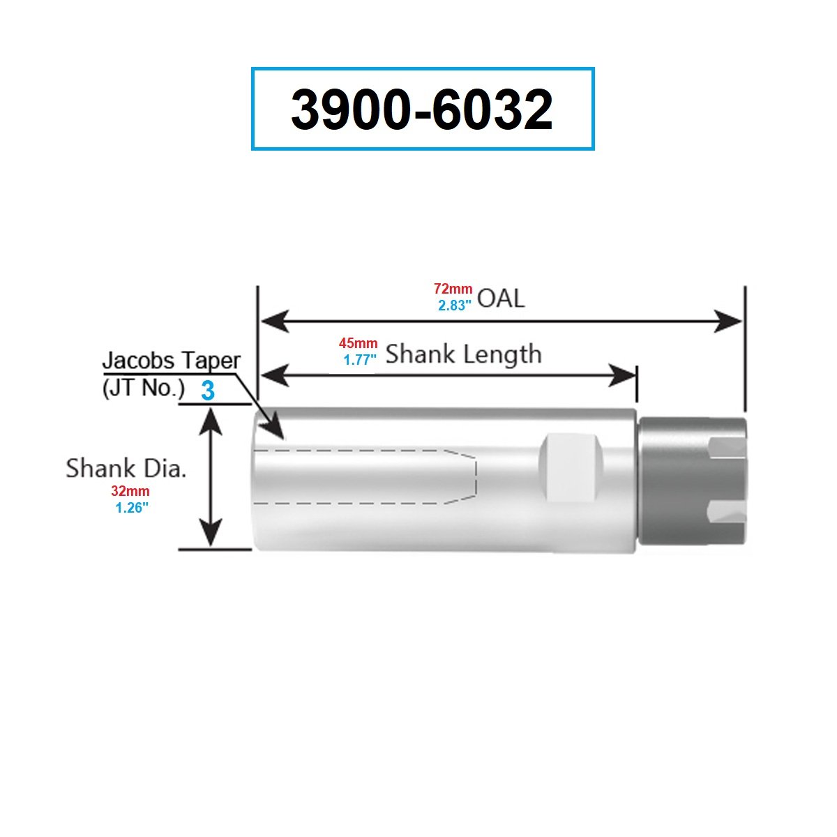ER-20 COLLET & DRILL CHUCK WITH JT3 SLEEVE (3903-6032) - Image 5