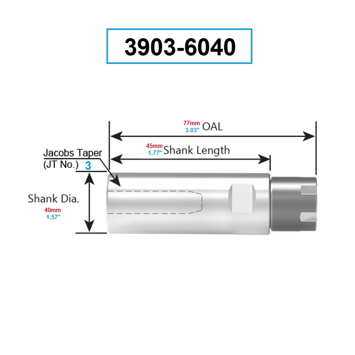 ER-32 COLLET & DRILL CHUCK WITH JT3 SLEEVE (3903-6040) - Image 5