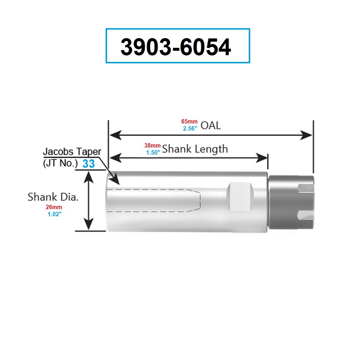 ER-20 COLLET & DRILL CHUCK WITH JT33 SLEEVE (3903-6054) - Image 5